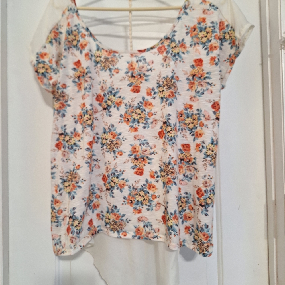 Vintage Y2K Floral Knit Top XL | Cottagecore Fairycore Dream Blouse